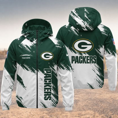 LIMITED EDITION - NEW CUSTOMIZED NFL08 GBP GREEN BAY PACKERS WINDBREAKER JACKET