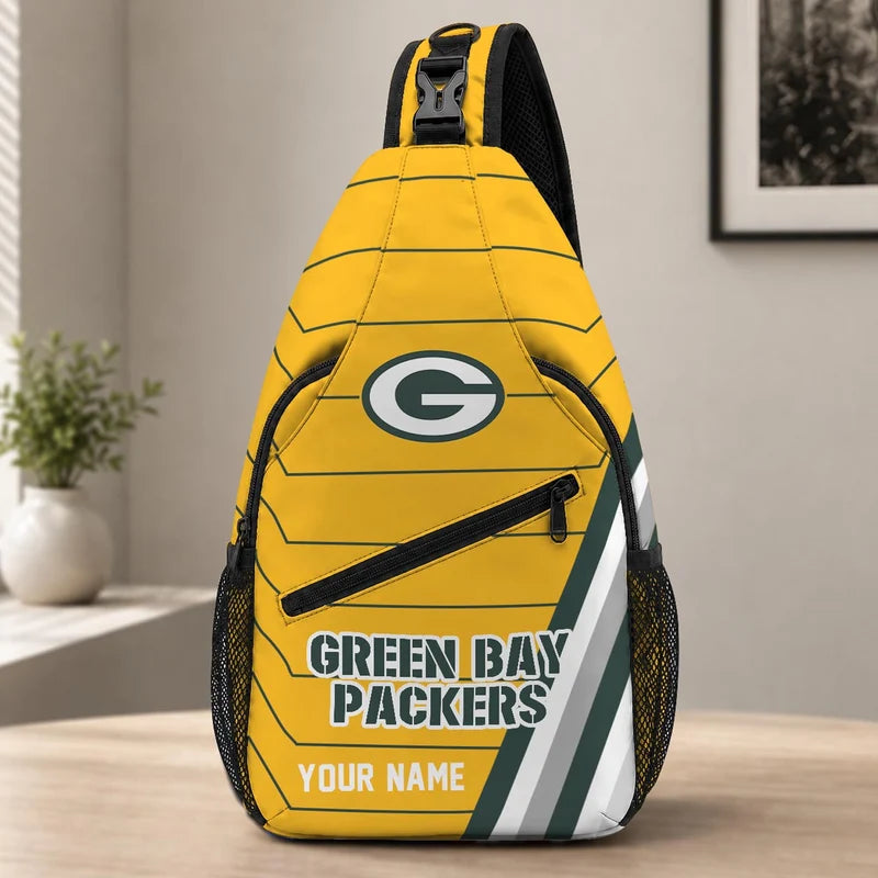ELITE EDITION - NEW CUSTOMIZED NFL08 GBP GREEN BAY PACKERS SLING BAG