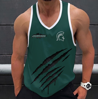 EXCLUSIVE EDITION - NEW CUSTOMIZED NCAA MFF08 MSS MICHIGAN STATE SPARTANS UNISEX TANK TOP