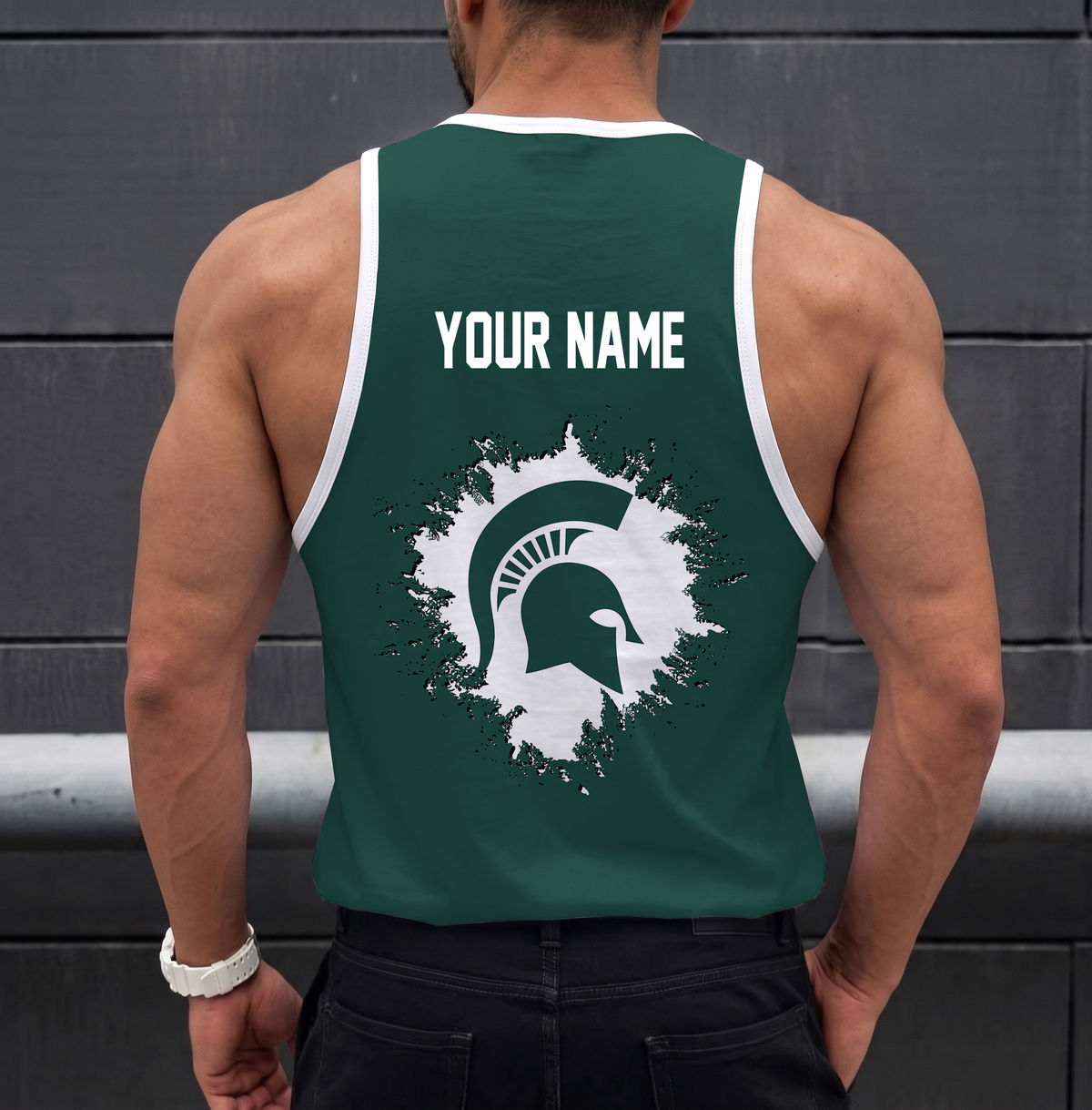 EXCLUSIVE EDITION - NEW CUSTOMIZED NCAA MFF08 MSS MICHIGAN STATE SPARTANS UNISEX TANK TOP