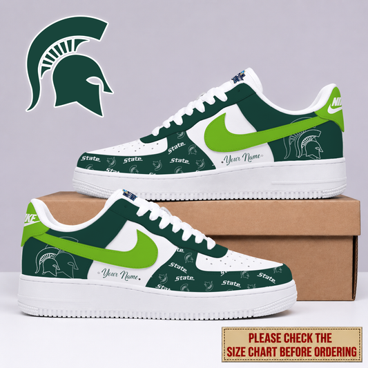 SPECIAL EDITION - NEW CUSTOMIZED NCAA MFF08 MSS MICHIGAN STATE SPARTANS AF1 SHOES