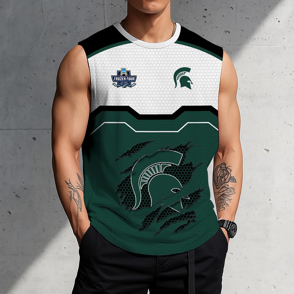 LIMITED EDITION - NEW CUSTOMIZED NCAA MFF08 MSS MICHIGAN STATE SPARTANS MEN'S GYM SHIRT