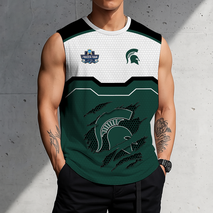 LIMITED EDITION - NEW CUSTOMIZED NCAA MFF08 MSS MICHIGAN STATE SPARTANS MEN'S GYM SHIRT
