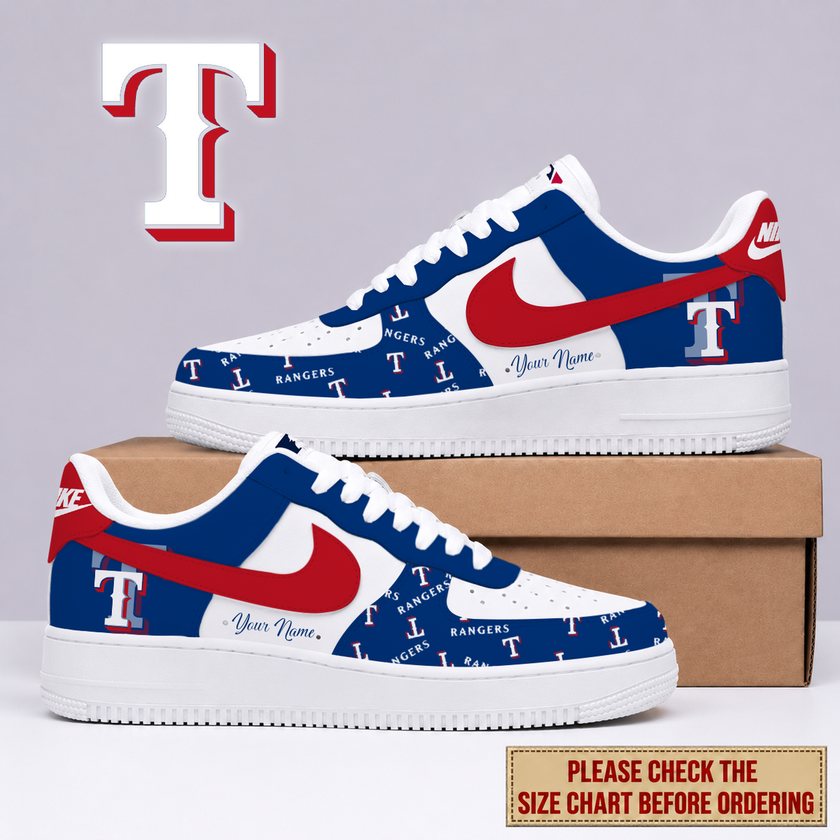 VIRAL EDITION - NEW CUSTOMIZED MLB08 TRS TEXAS RANGERS AF1 SHOES