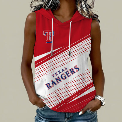 [FLASH SALE] NEW CUSTOMIZED MLB08 TRS TEXAS RANGERS WOMEN'S SLEEVELESS HOODED POCKET TANK TOP