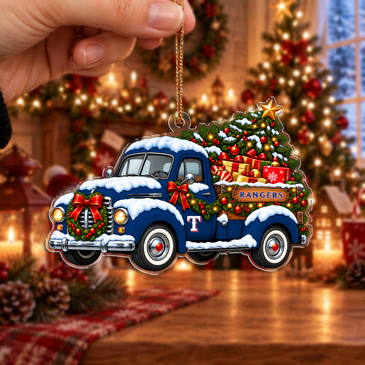 FINAL SALE - NEW CUSTOMIZED MLB08 TRS TEXAS RANGERS CHRISTMAS ACRYLIC ORNAMENT