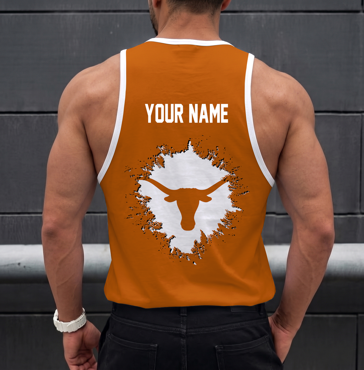 EXCLUSIVE EDTION - NEW CUSTOMIZED NCAA MAM08 TXL TEXAS LONGHORNS STRAPPY UNISEX TANK TOP