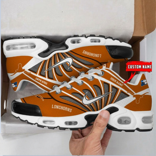 ELITE EDITION - NEW CUSTOMIZED NCAA MAM08 TXL TX LONGHORNS UNISEX AIR MAX PLUS SNEAKERS