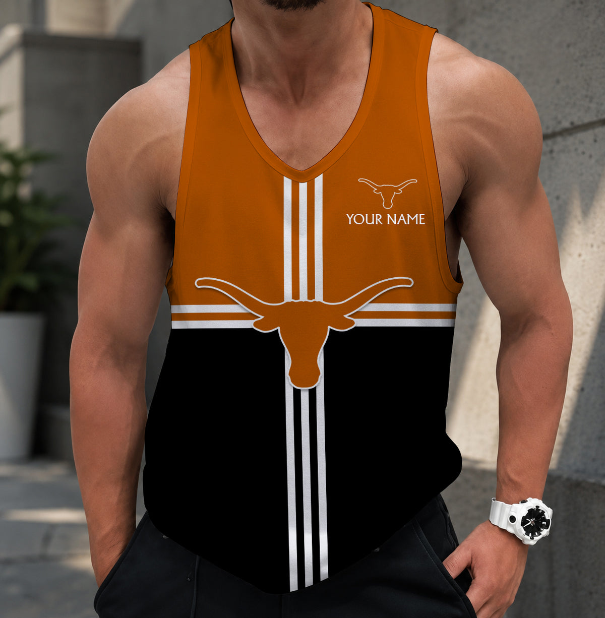 EXCLUSIVE EDTION - NEW CUSTOMIZED NCAA MAM08 TXL TEXAS LONGHORNS STRAPPY UNISEX TANK TOP