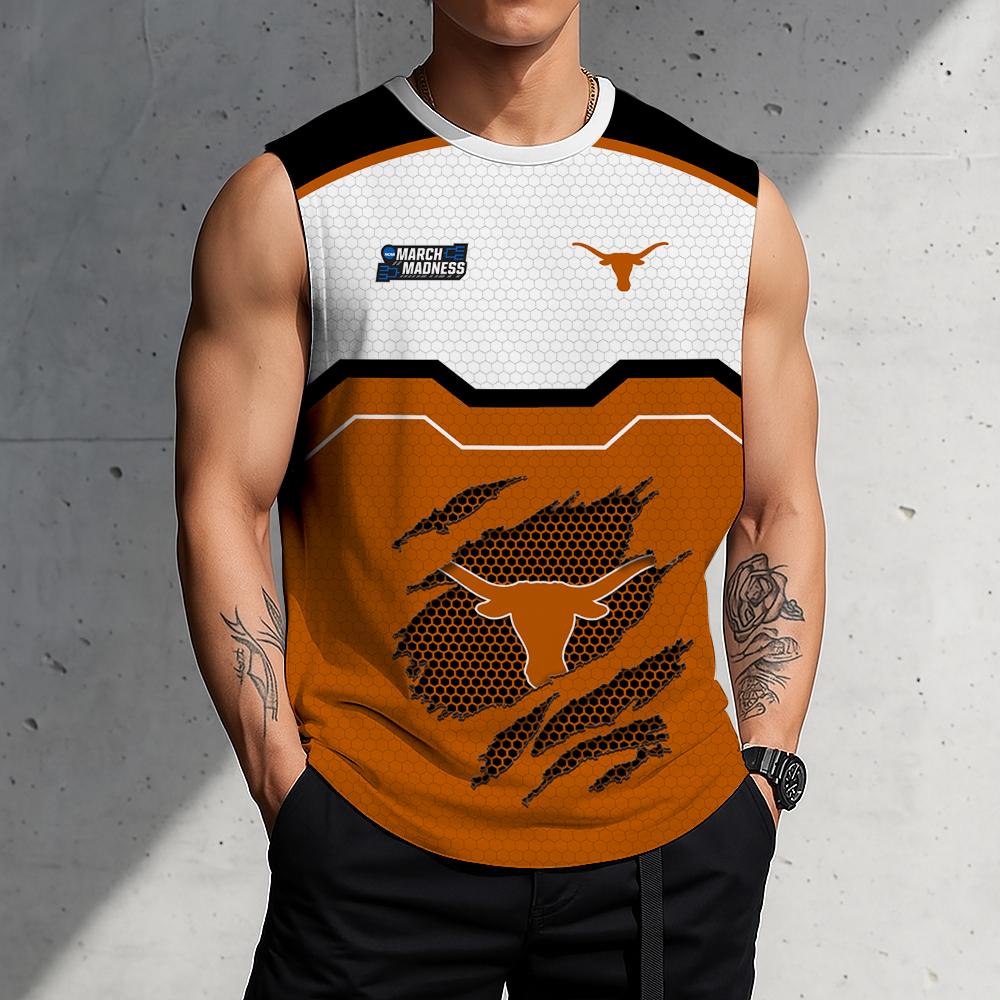 LIMITED EDITION - NEW CUSTOMIZED NCAA MAM08 TXL TEXAS LONGHORNS MEN'S GYM SHIRT
