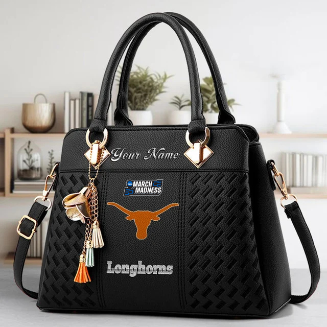 VIRAL EDITON - NEW CUSTOMIZED NCAA MAM08 TXL TX LONGHORNS ZIP HANDBAG MULTICOLOR