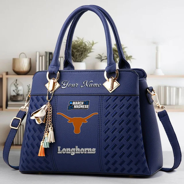 VIRAL EDITON - NEW CUSTOMIZED NCAA MAM08 TXL TX LONGHORNS ZIP HANDBAG MULTICOLOR