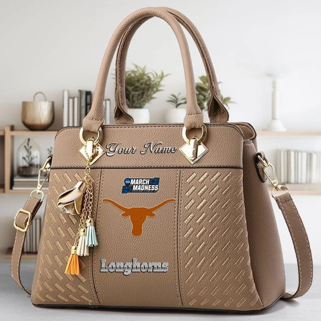 VIRAL EDITON - NEW CUSTOMIZED NCAA MAM08 TXL TX LONGHORNS ZIP HANDBAG MULTICOLOR