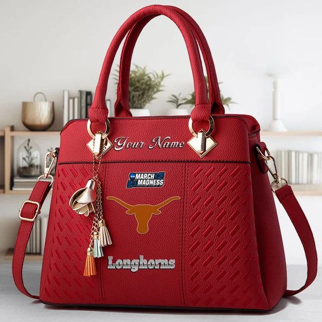 VIRAL EDITON - NEW CUSTOMIZED NCAA MAM08 TXL TX LONGHORNS ZIP HANDBAG MULTICOLOR