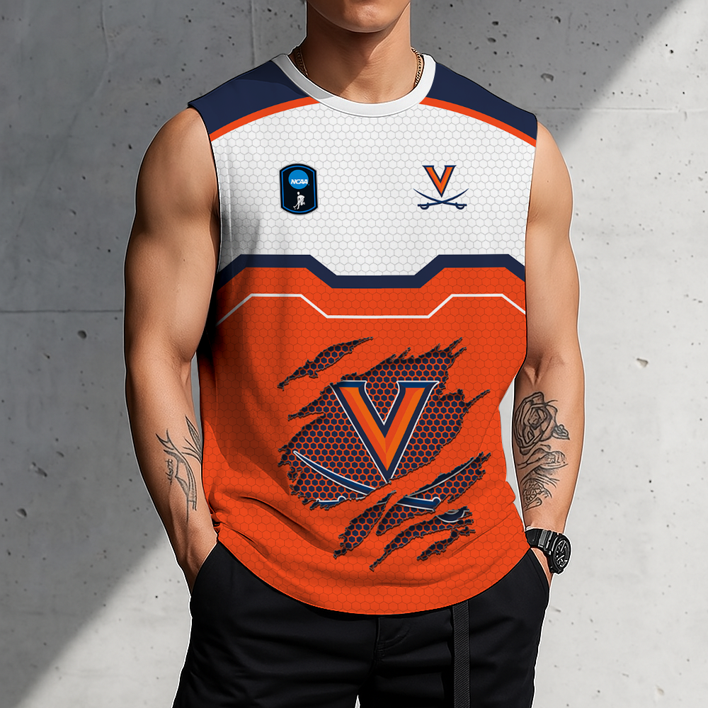 LIMITED EDITION - NEW CUSTOMIZED NCAA CFH08 VIC VIRGINIA CAVALIERS MEN'S GYM SHIRT