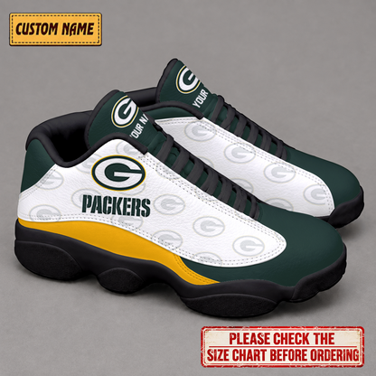 LIMITED EDITION - NEW CUSTOMIZED NFL08 GBP GREEN BAY PACKERS AIR JORDAN 13 LOW TOP SNEAKER