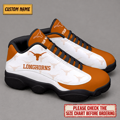 EXCLUSIVE EDITION - NEW CUSTOMIZED NCAA MAM08 TXL TEXAS LONGHORNS AIR JORDAN 13 LOW TOP SNEAKER