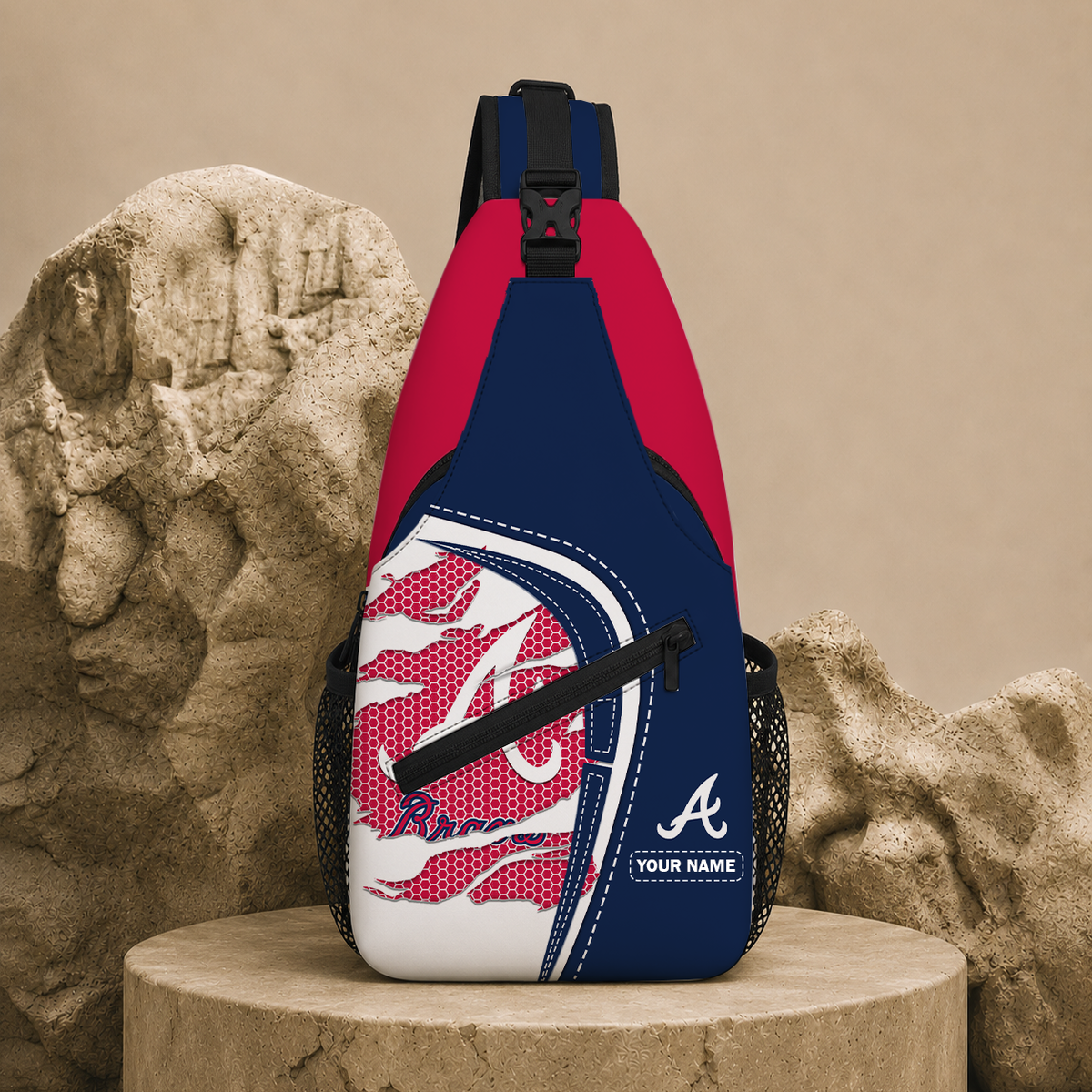 EXCLUSIVE EDITION - NEW CUSTOMIZED MLB09 ABS ATLANTA BRAVES SLING BAG