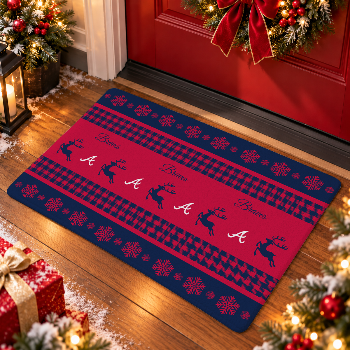 VIRAL EDITION - NEW CUSTOMIZED MLB09 ABS ATLANTA BRAVES WATER-ABSORBENT FLOOR MAT