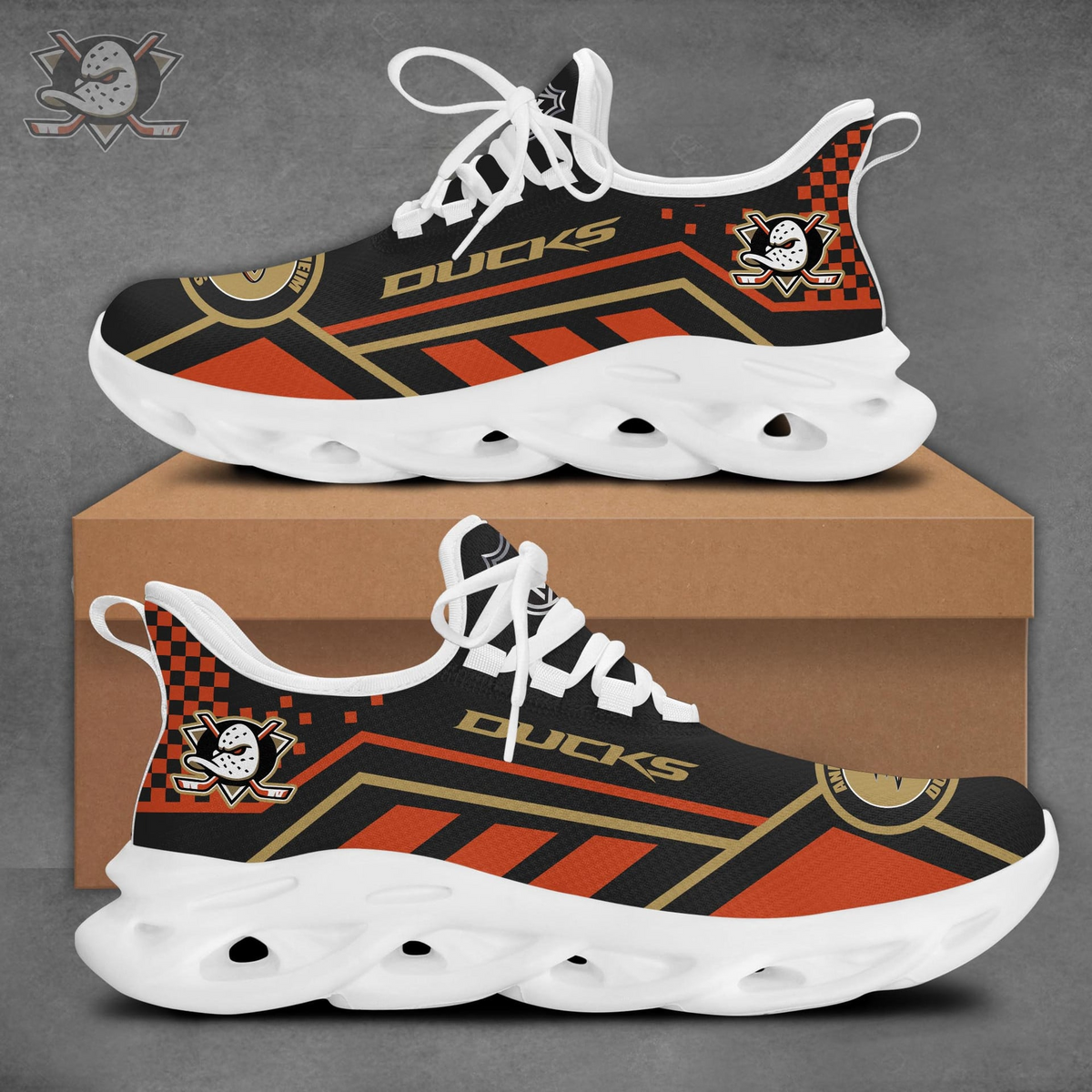 LIMITED EDITION - NEW CUSTOMIZED NHL09 AHD ANAHEIM DUCKS CLUNKY SNEAKERS