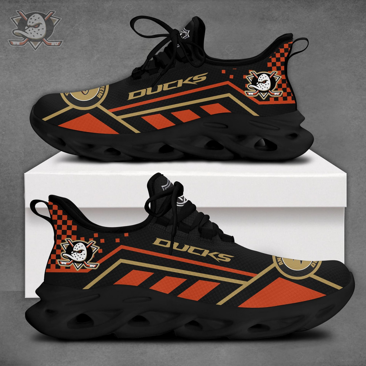 LIMITED EDITION - NEW CUSTOMIZED NHL09 AHD ANAHEIM DUCKS CLUNKY SNEAKERS