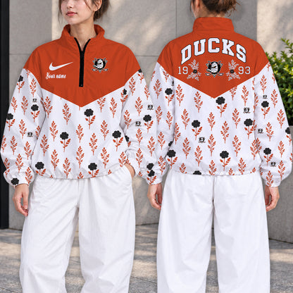 SPECIAL EDITION - NEW CUSTOMIZED NHL09 AHD ANAHEIM DUCKS V-NECK ZIPPER SWEATSHIRT JACKET