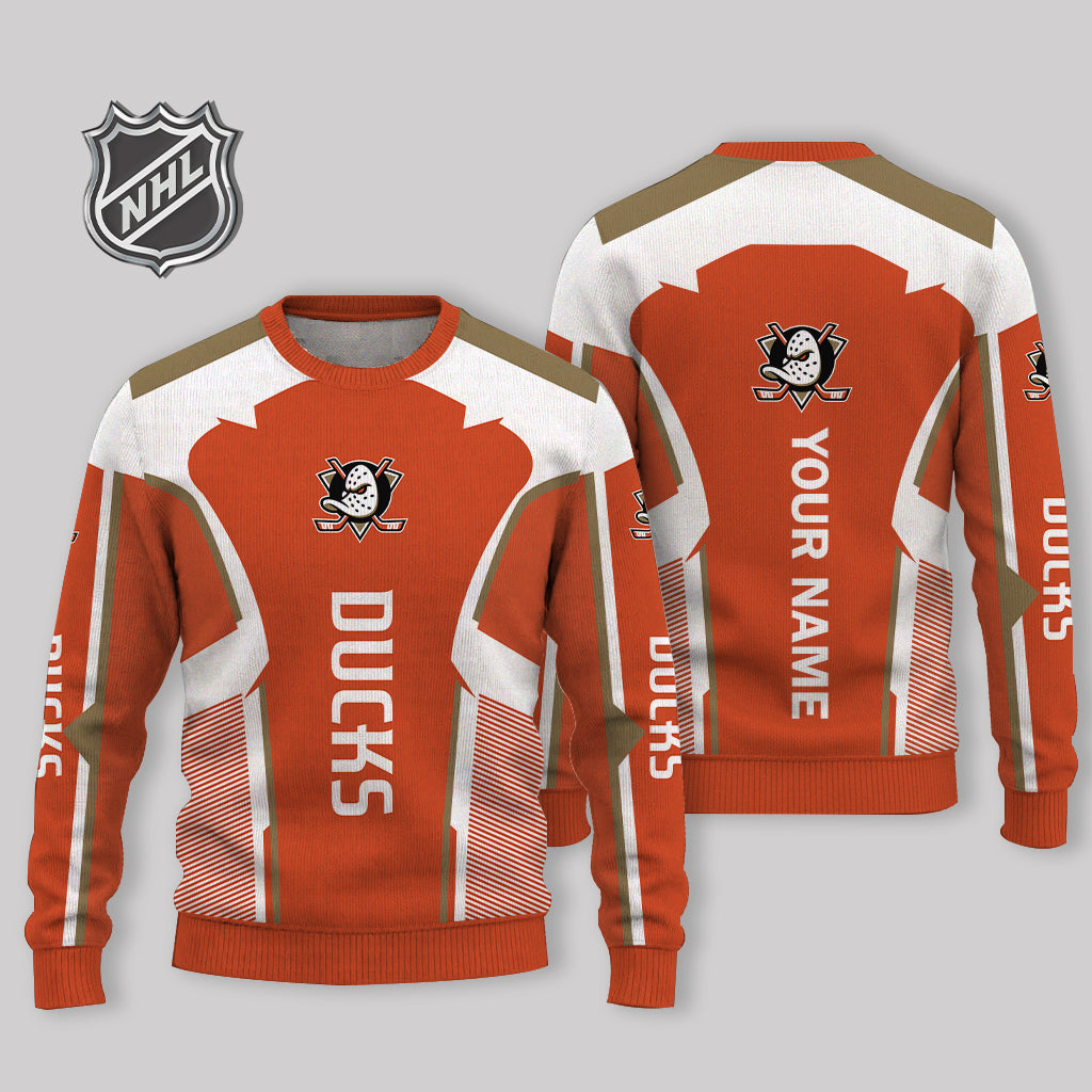 LIMITED EDITION - NEW CUSTOMIZED NHL09 AHD ANAHEIM DUCKS UGLY SWEATER
