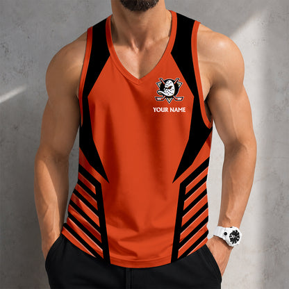 LIMITED EDITION - NEW CUSTOMIZED NHL09 AHD ANAHEIM DUCKS MEN'S TANK TOP
