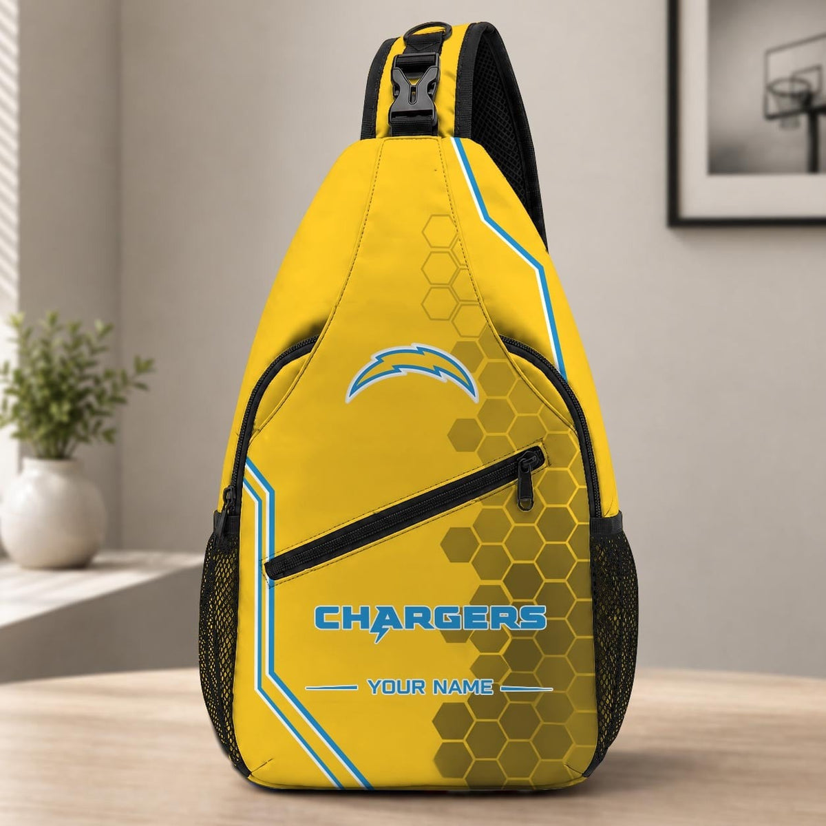 ELITE EDITION - NEW CUSTOMIZED NFL09 LAC LOS ANGELES CHARGERS SLING BAG
