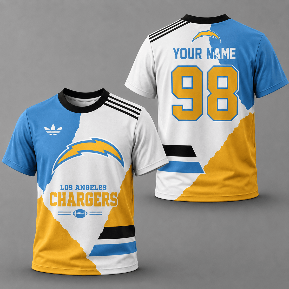 ELITE EDITION - NEW CUSTOMIZED NFL09 LAC LOS ANGELES CHARGERS T-SHIRTS, POLO SHIRT & ZIP POLO SHIRT