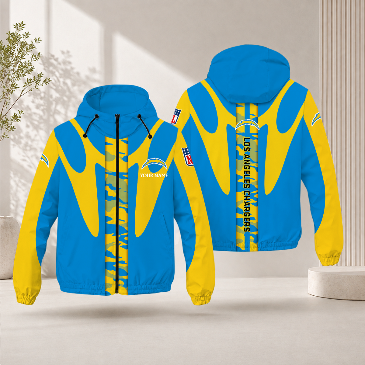 SPECIAL EDITION - NEW CUSTOMIZED NFL09 LAC LOS ANGELES CHARGERS WINDBREAKER JACKET