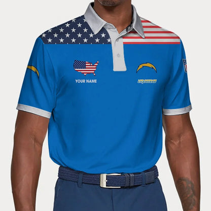 LIMITED EDITION - NEW CUSTOMIZED NFL09 LAC LOS ANGELES CHARGERS POLO SHIRT