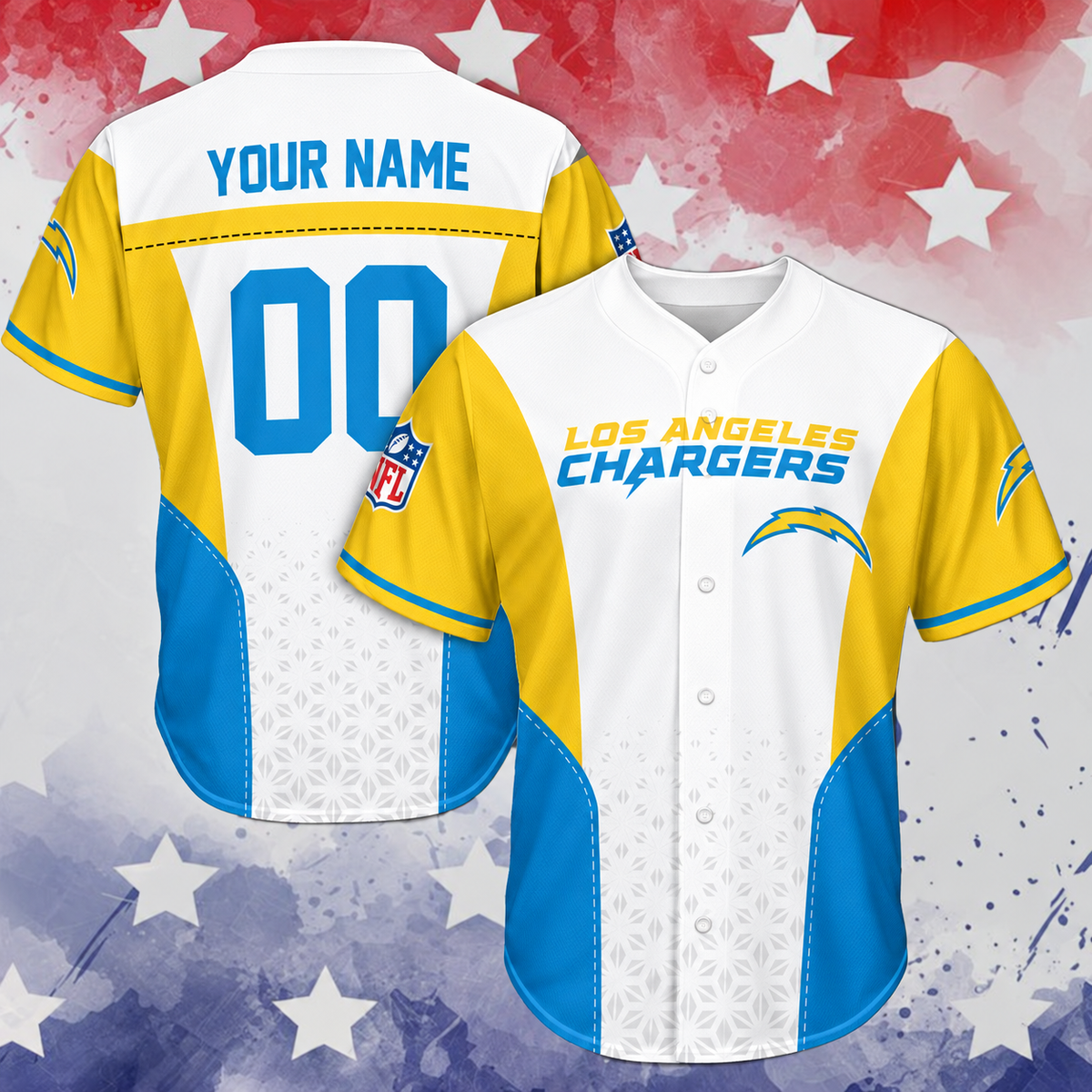VIRAL EDITION - NEW CUSTOMIZED NFL09 LAC LOS ANGELES CHARGERS BASEBALL JERSEY