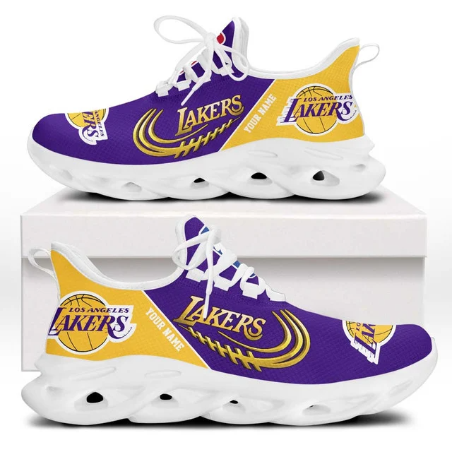 FINAL SALE - NEW CUSTOMIZED NBA09 LLA LOS ANGELES LAKERS PREMIUM CLUNKY SNEAKERS