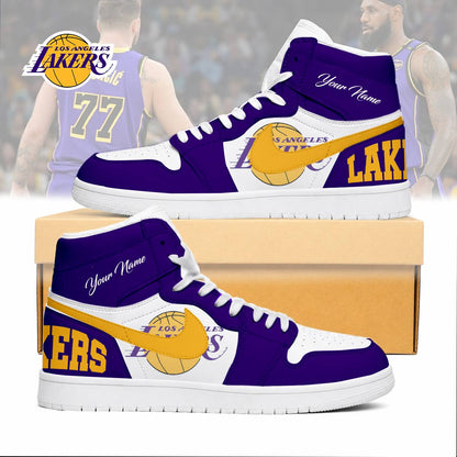 FINAL SALE - NEW CUSTOMIZED NBA09 LLA LOS ANGELES LAKERS AIR JORDAN SNEAKERS