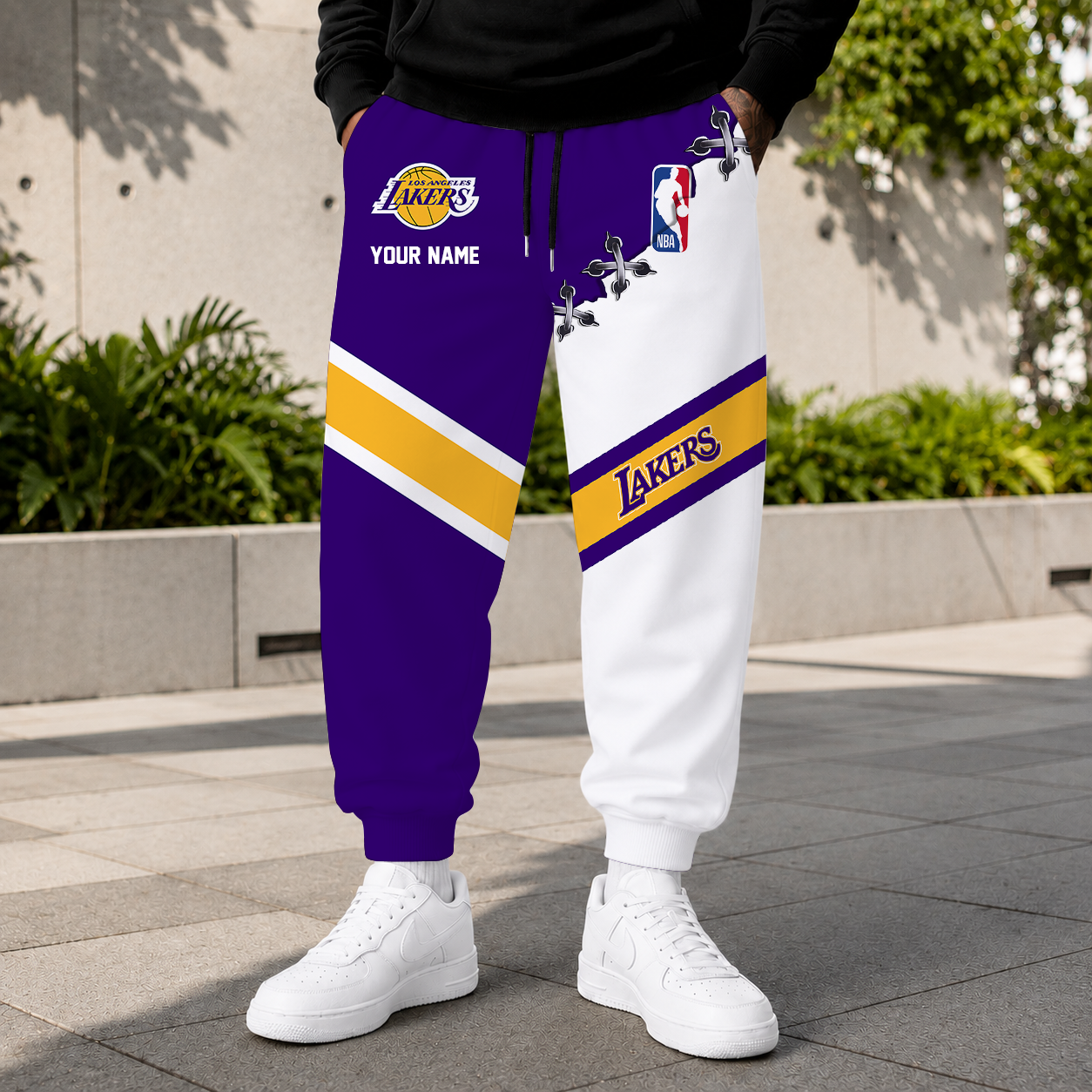 FINAL SALE - NEW CUSTOMIZED NBA09 LLA LOS ANGELES LAKERS SWEATPANTS