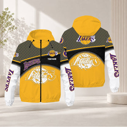 FLASH SALE - NEW CUSTOMIZED NBA09 LLA LOS ANGELES LAKERS WINDBREAKER JACKET