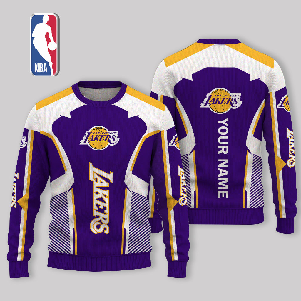 LIMITED EDITION - NEW CUSTOMIZED NBA09 LLA LOS ANGELES LAKERS UGLY SWEATER