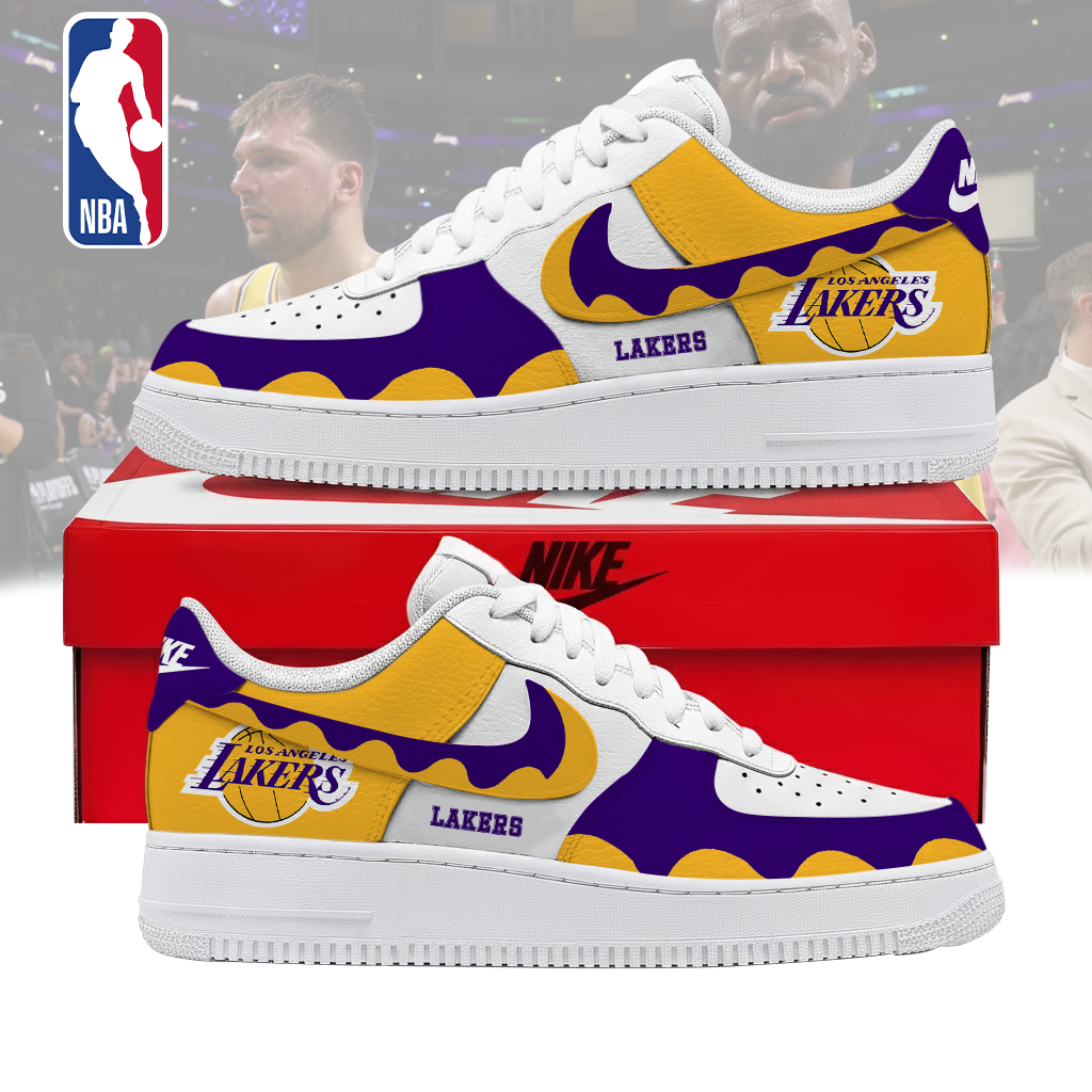 FINAL SALE - NEW CUSTOMIZED NBA09 LLA LOS ANGELES LAKERS AF1 SNEAKERS