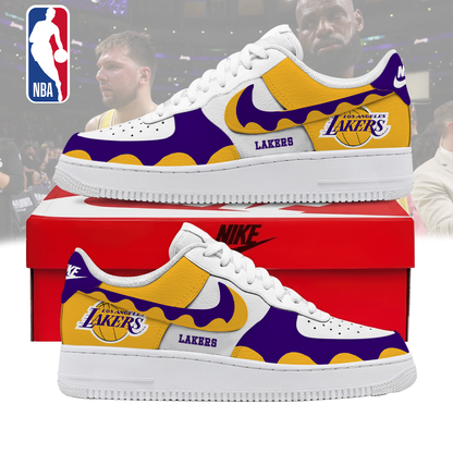 FINAL SALE - NEW CUSTOMIZED NBA09 LLA LOS ANGELES LAKERS AF1 SNEAKERS