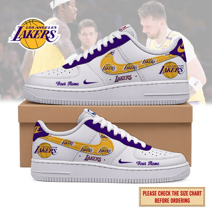EXCLUSIVE EDITION - NEW CUSTOMIZED NBA09 LLA LOS ANGELES LAKERS AF1 SNEAKERS