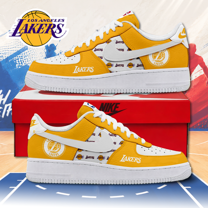 FINAL SALE - NEW CUSTOMIZED NBA09 LLA LOS ANGELES LAKERS AF1 SNEAKERS