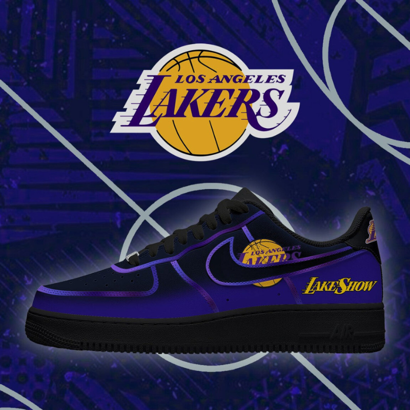 FINAL SALE - NEW CUSTOMIZED NBA09 LLA LOS ANGELES LAKERS AF1 SHOES