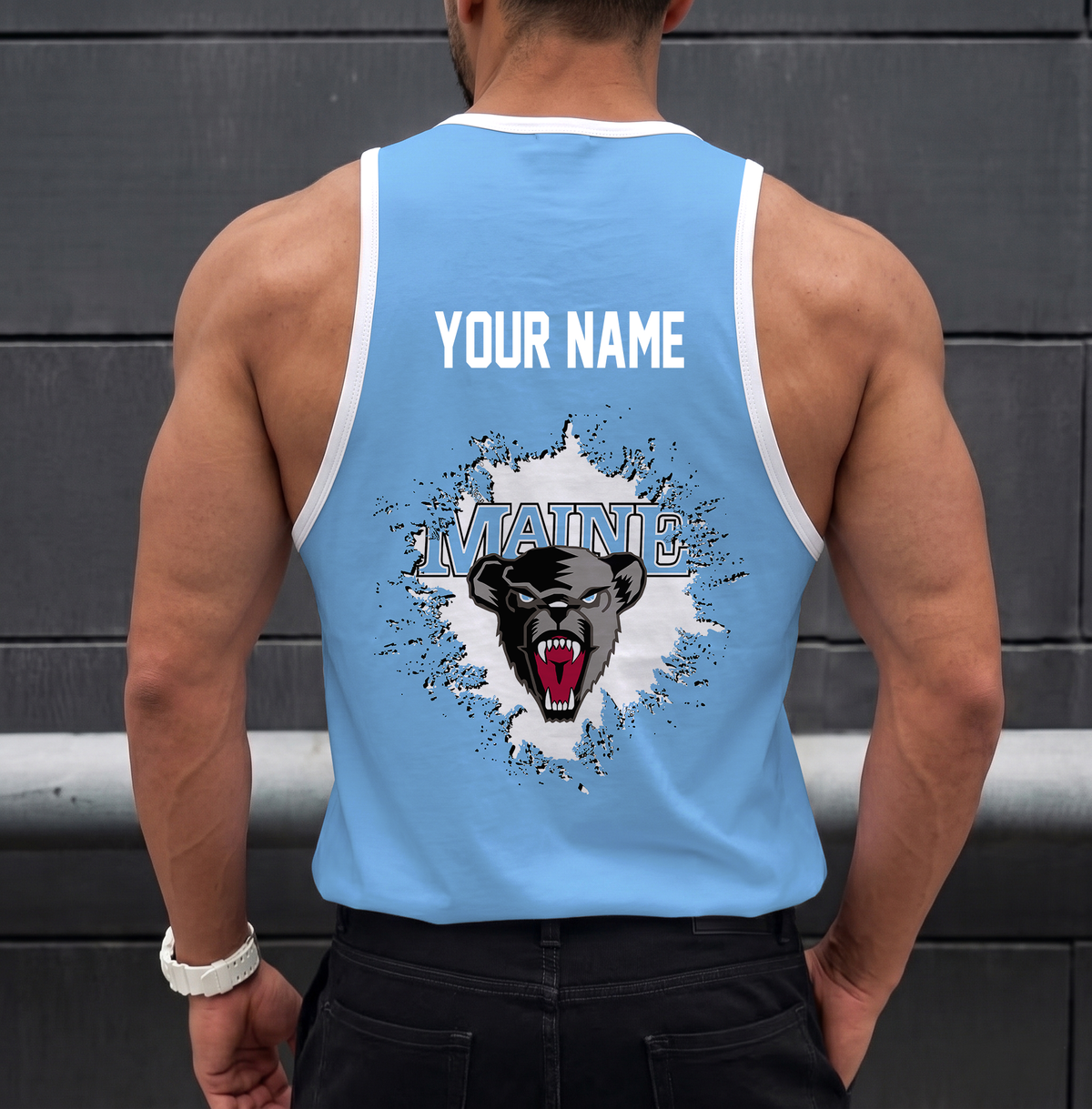 EXCLUSIVE EDITION - NEW CUSTOMIZED NCAA MFF09 MBB MAINE BLACK BEARS UNISEX TANK TOP