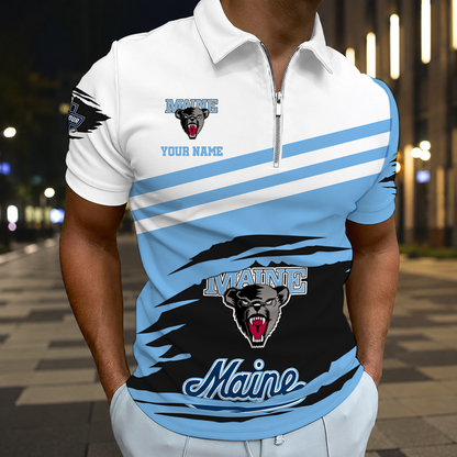EXCLUSIVE EDITION - NEW CUSTOMIZED NCAA MFF09 MBB MAINE BLACK BEARS POLO SHIRT, ZIP POLO SHIRT & T-SHIRTS