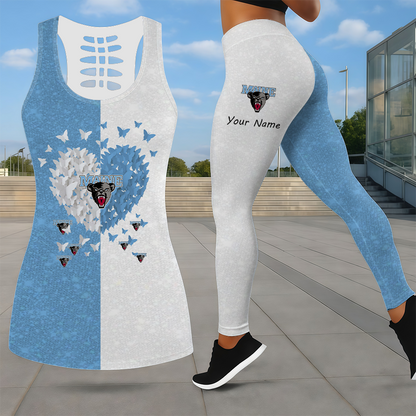 LIMITED EDITION - NEW CUSTOMIZED NCAA MFF09 MBB MAINE BLACK BEARS LEGGINGS & HOLLOW TANK TOP SET
