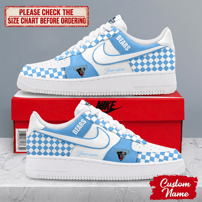 SPECIAL EDITION - NEW CUSTOMIZED NCAA MFF09 MBB MAINE BLACK BEARS AF1 SHOES