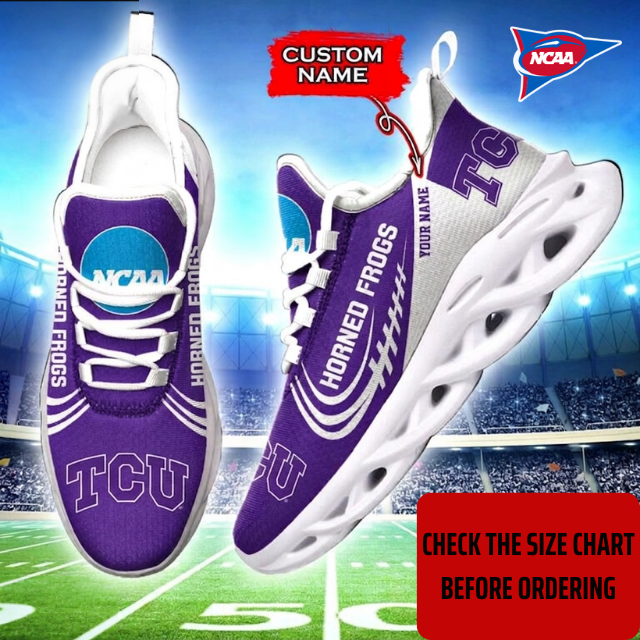FLASH SALE - NEW CUSTOMIZED NCAA FBS09 THF TCU HORNED FROGS CLUNKY SNEAKERS