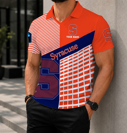 LIMITED EDITION - NEW CUSTOMIZED NCAA CFH09 SYO SYRACUSE ORANGE POLO SHIRT