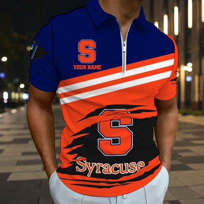 VIRAL EDITION - NEW CUSTOMIZED NCAA CFH09 SYO SYRACUSE ORANGE POLO SHIRT, ZIP POLO SHIRT & T-SHIRTS